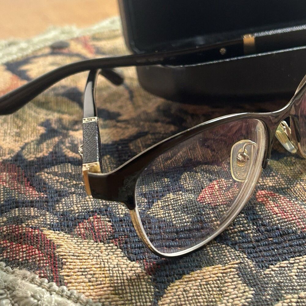 Versace 1233-Q Cat Eye Eyeglasses Plum Purple Gold Medusa Logo 53-17-140 Italy
